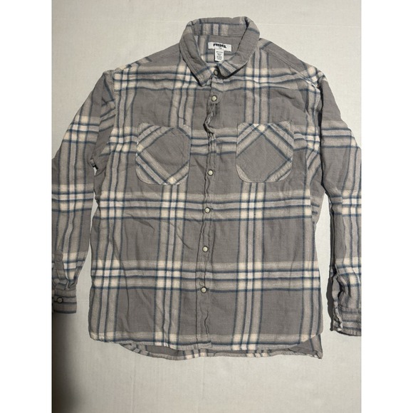 RSQ Tops - RSQ long sleeve button up Flannel Plaid Blue White Grey, women's Large